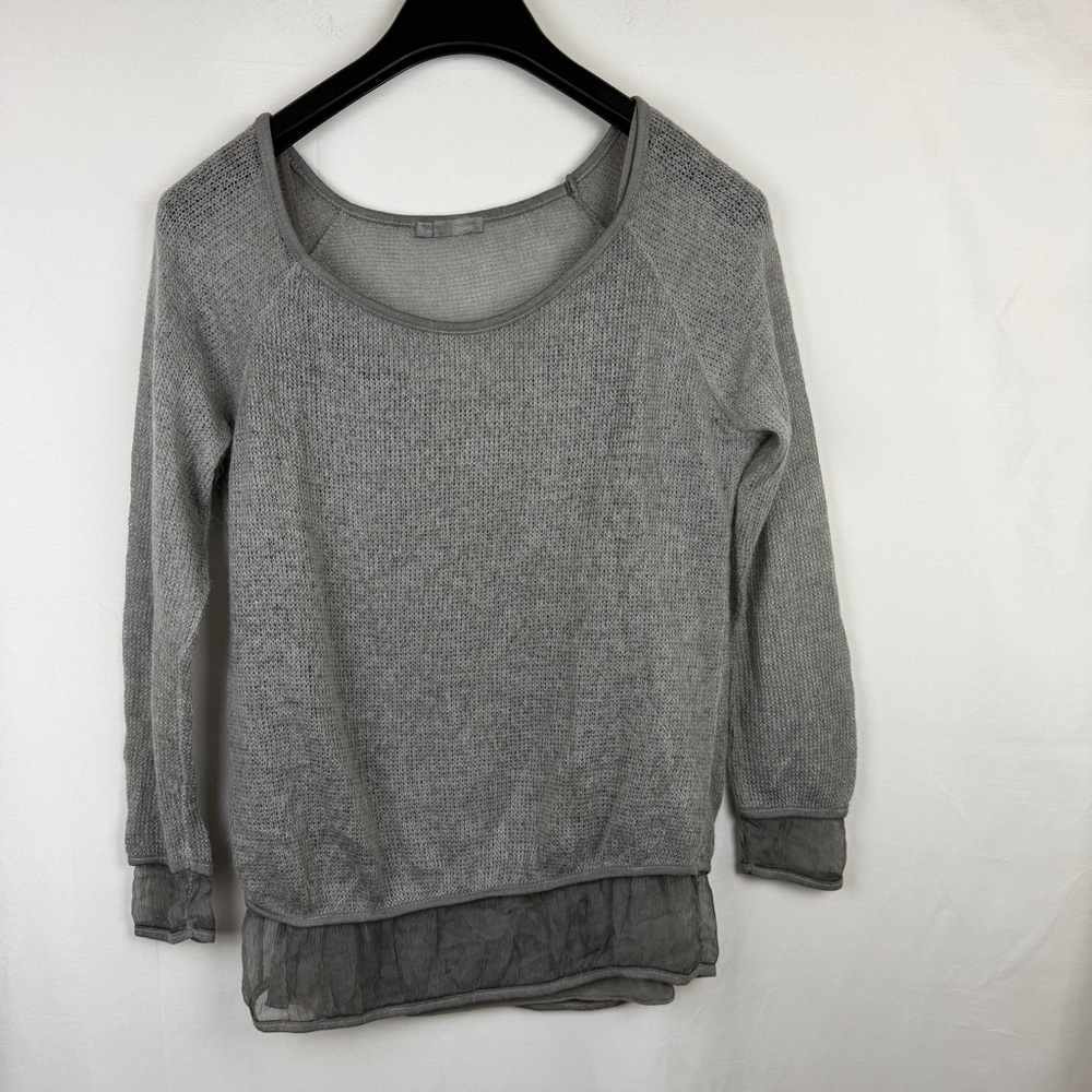 Dolce Regazza knit sweater Grey loose knit layered top Lagenlook size S mohair